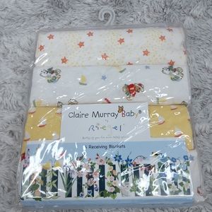 Claire Murray Receiving Blanket Nursery Set Baby Blanket Cotton Bear Star Boat